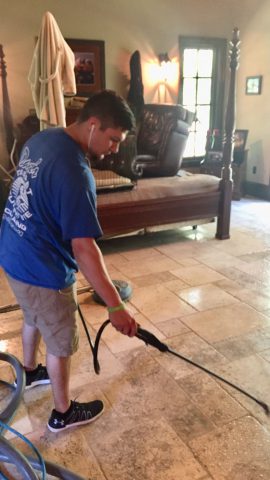natural stone groute cleaning demonstration #1